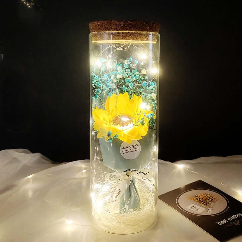 Dried flowers lamp Bouquet Valentines Day