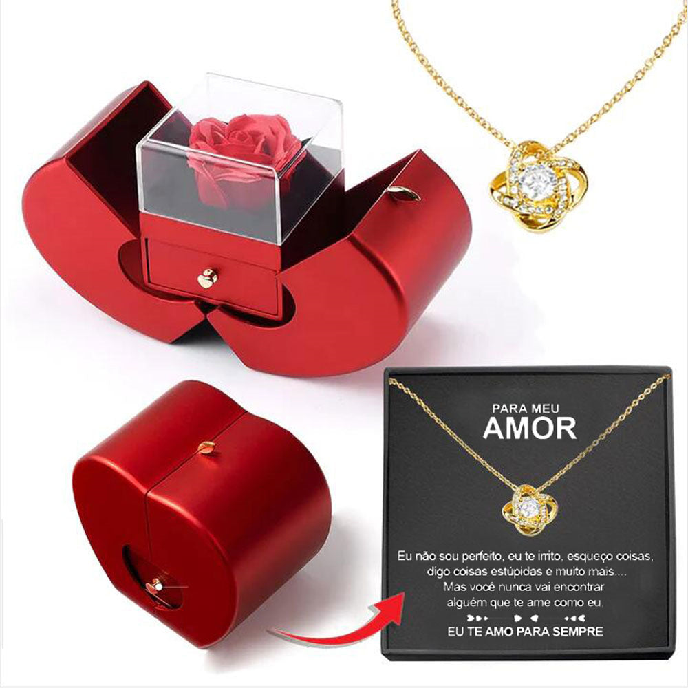 Valentine's Day Eternal rose Necklace Gift Box