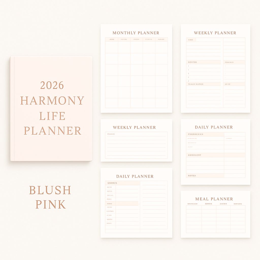 2026 Harmony Life Planner – Mix & Match Printable Set (5 Colors)
