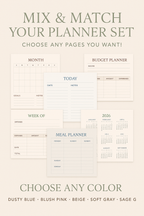 2026 Harmony Life Planner – Mix & Match Printable Set (5 Colors)