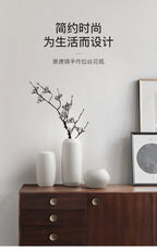 Modern Minimalist Creative White Brushed Ceramic Vase