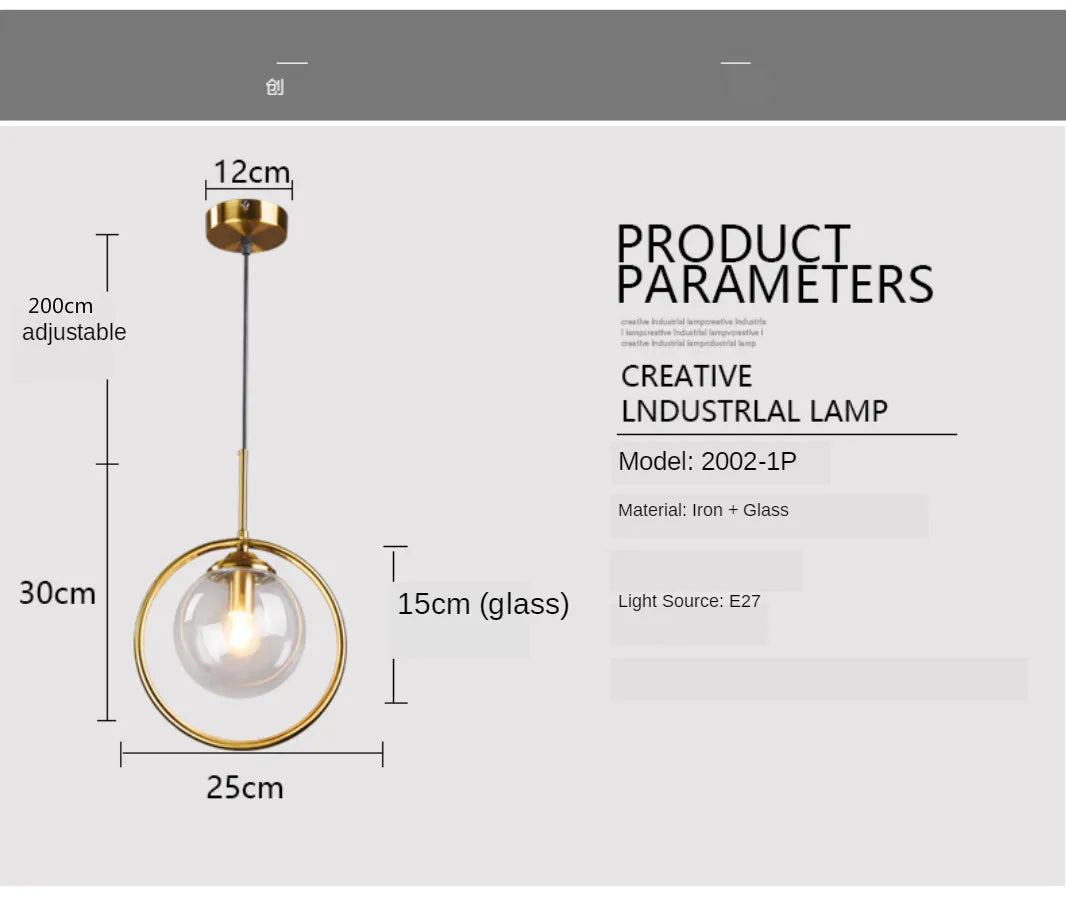 Modern Glass Ball Pendant Lighting