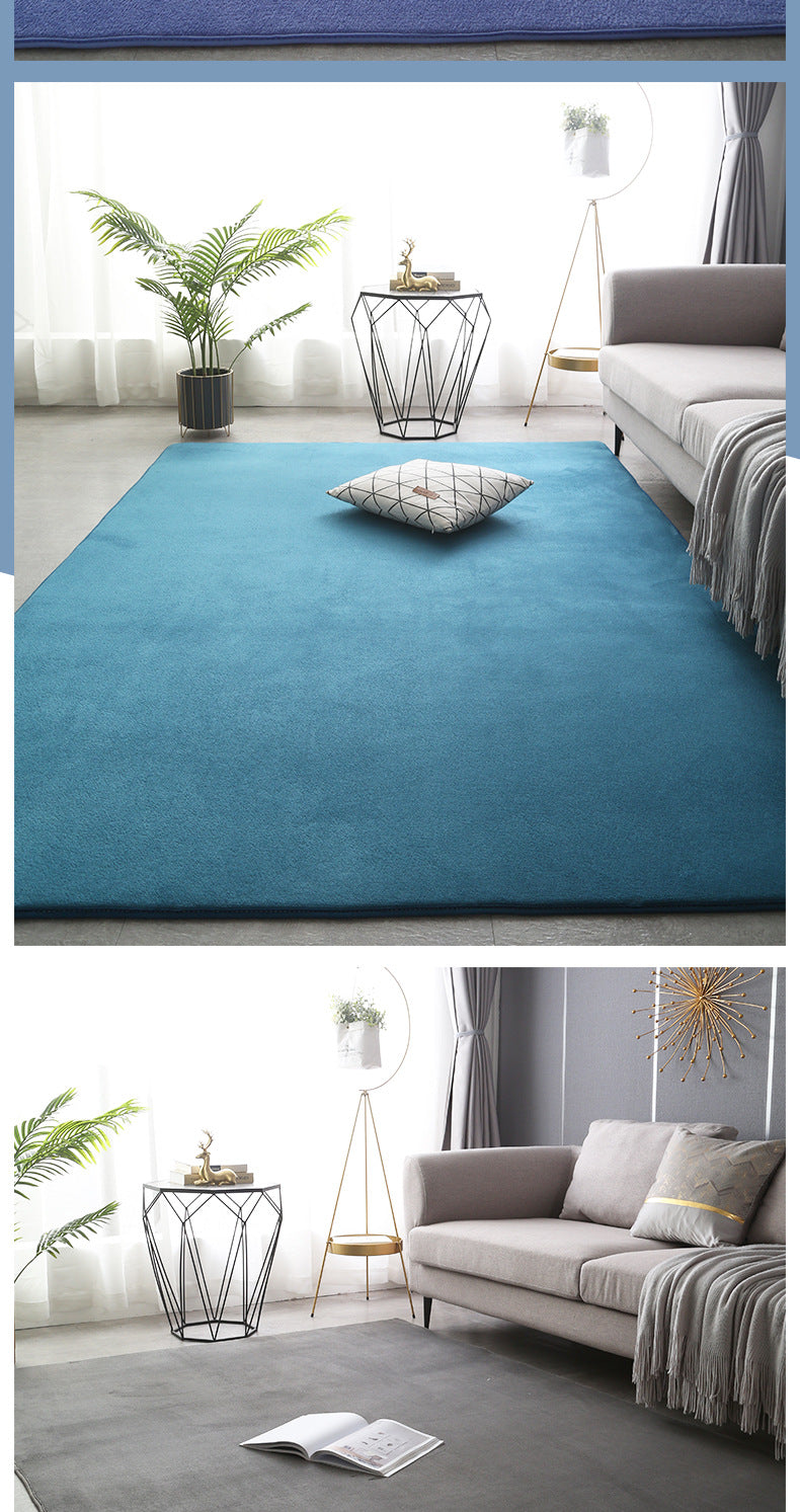 Coral Velvet Living Room Rug