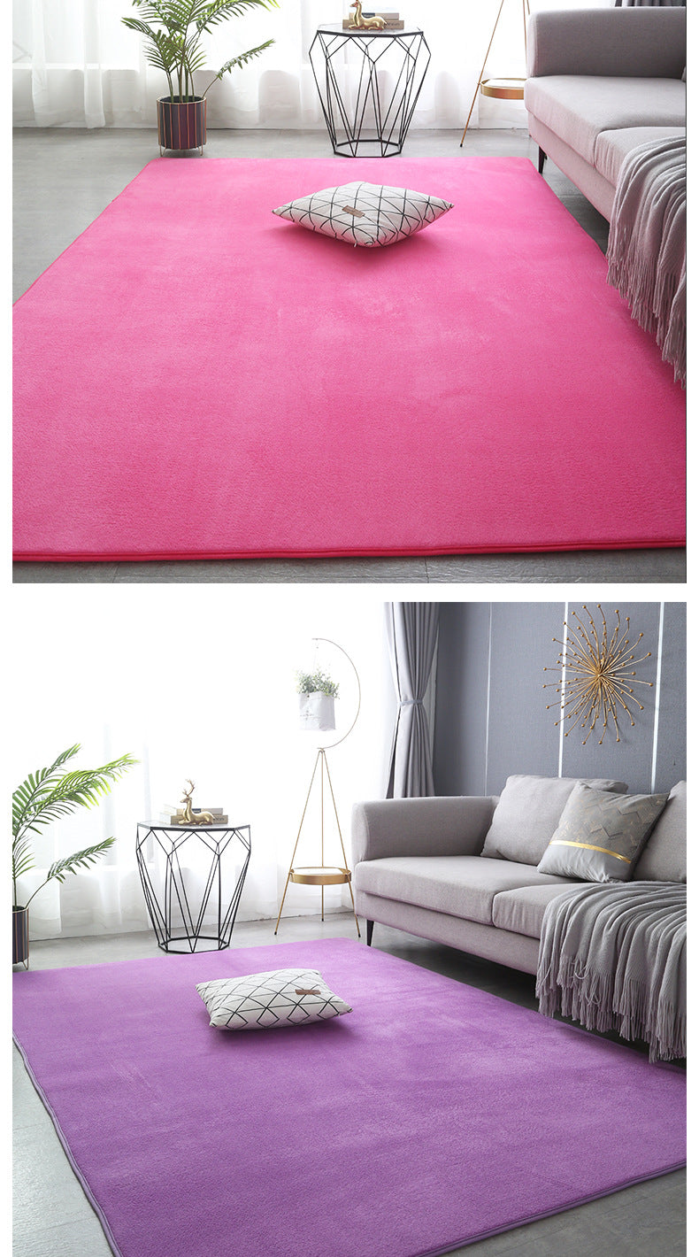 Coral Velvet Living Room Rug