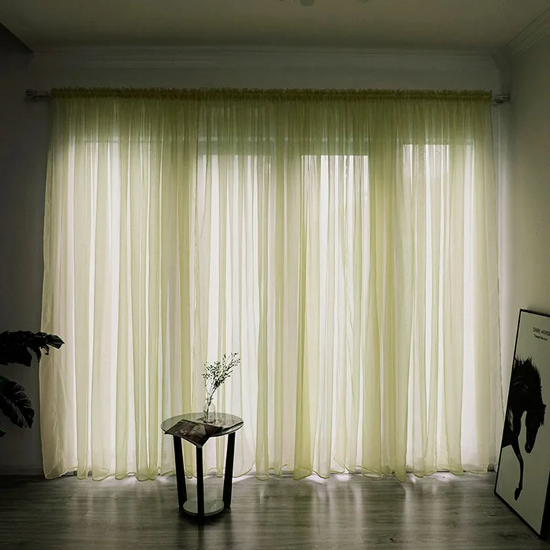 Solid Color Sheer Curtain