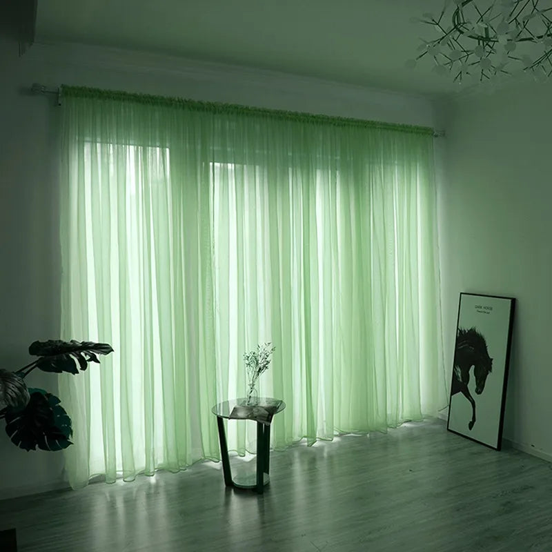 Solid Color Sheer Curtain