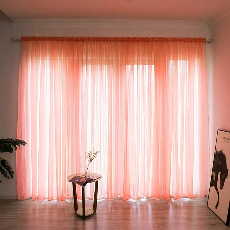 Solid Color Sheer Curtain