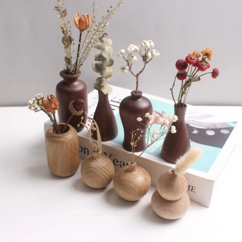 Solid Wood Vase Black Walnut Small Ornaments