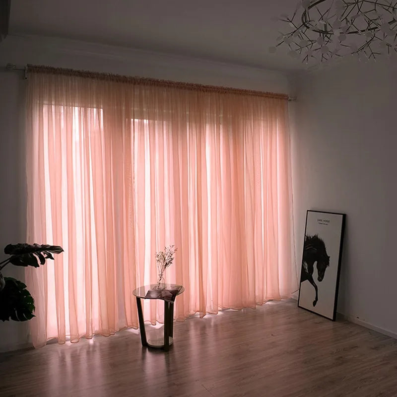 Solid Color Sheer Curtain