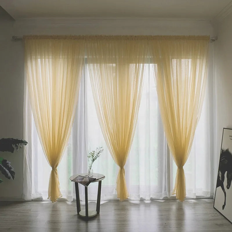Solid Color Sheer Curtain