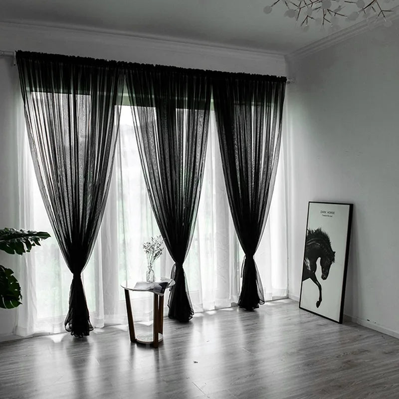 Solid Color Sheer Curtain