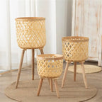 Bamboo Rattan Flowerpot