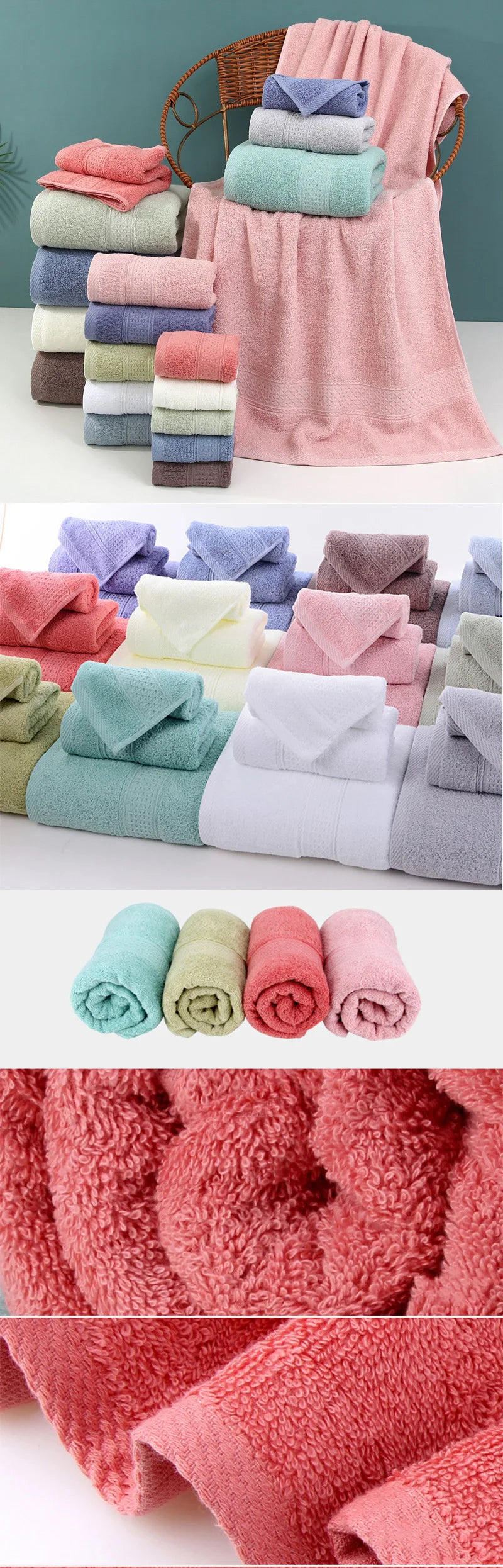 High quality pure cotton thick adult towels