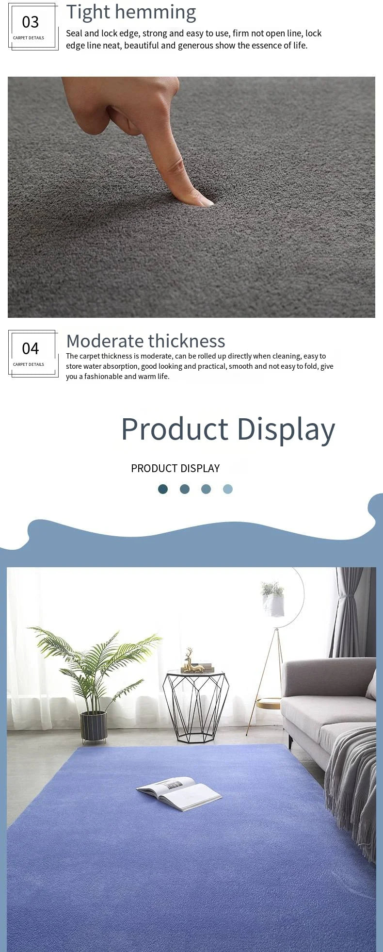 Coral Velvet Living Room Rug