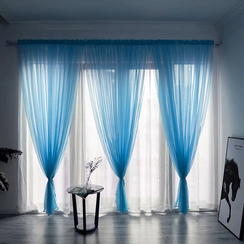Solid Color Sheer Curtain