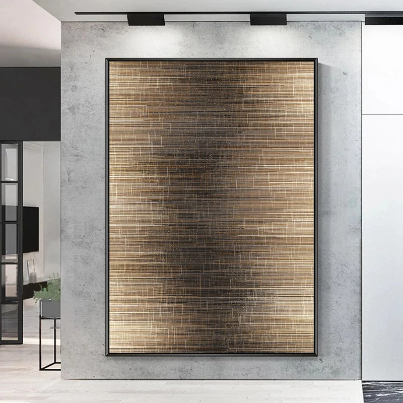 Modern Abstract Luxury Retro Black Gray Canvas
