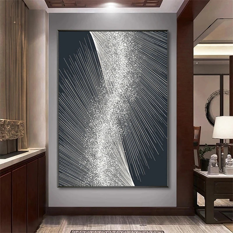 Modern Abstract Luxury Retro Black Gray Canvas