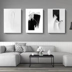 Nordic Modern Style Poster White Paint Scratches Wall Art