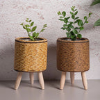 Vintage Planters Imitation Rattan Flower Stand