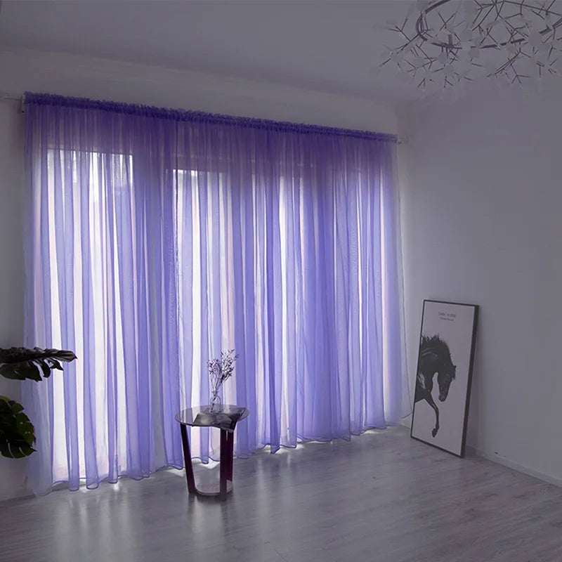 Solid Color Sheer Curtain