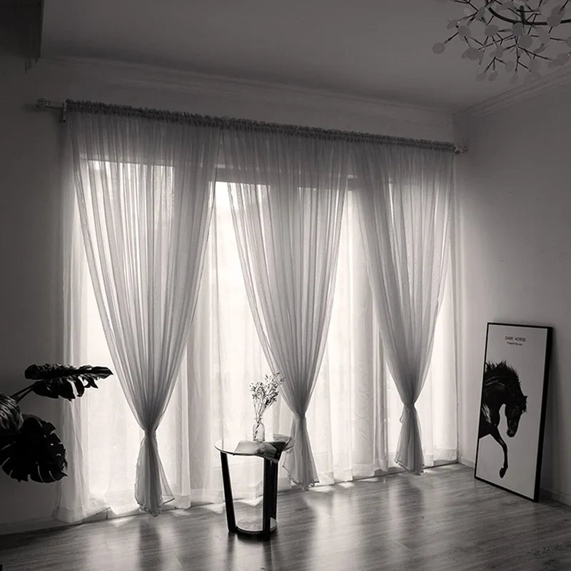 Solid Color Sheer Curtain