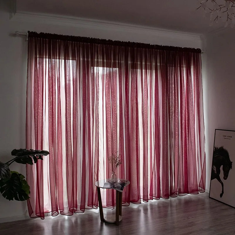 Solid Color Sheer Curtain