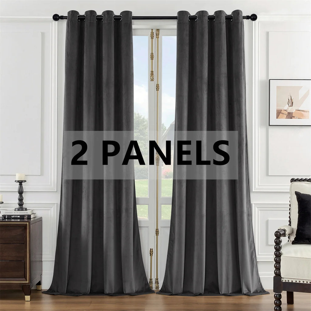 High-end Velvet Grommet Curtain
