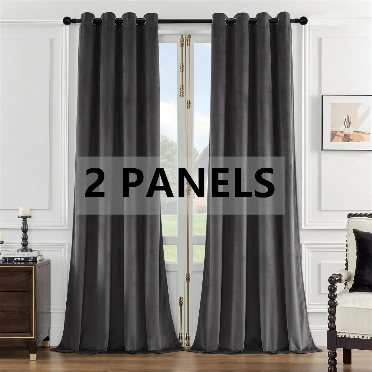 High-end Velvet Grommet Curtain