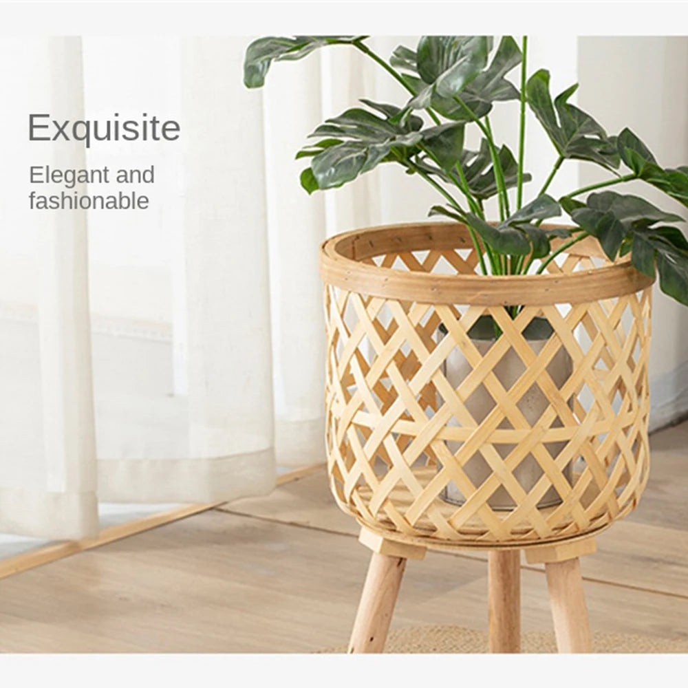Bamboo Rattan Flowerpot