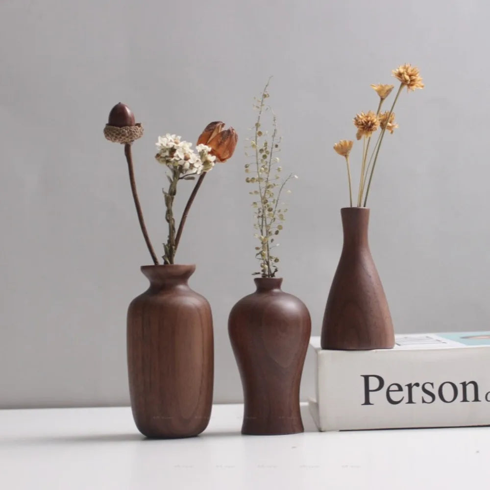 Solid Wood Vase Black Walnut Small Ornaments