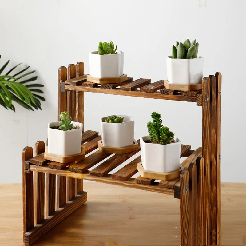 Mini White Hexagon Flower Pot