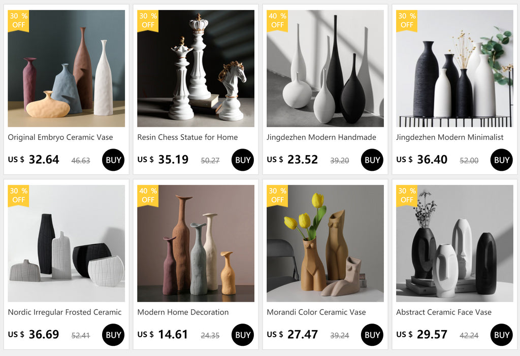 Modern Minimalist Creative White Brushed Ceramic Vase