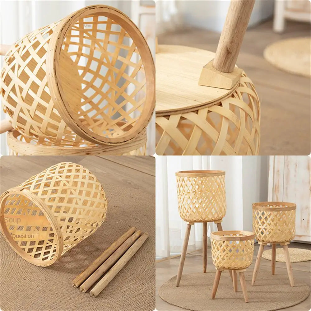 Bamboo Rattan Flowerpot