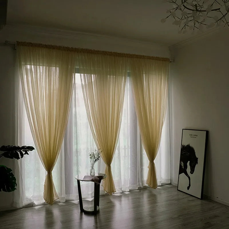 Solid Color Sheer Curtain