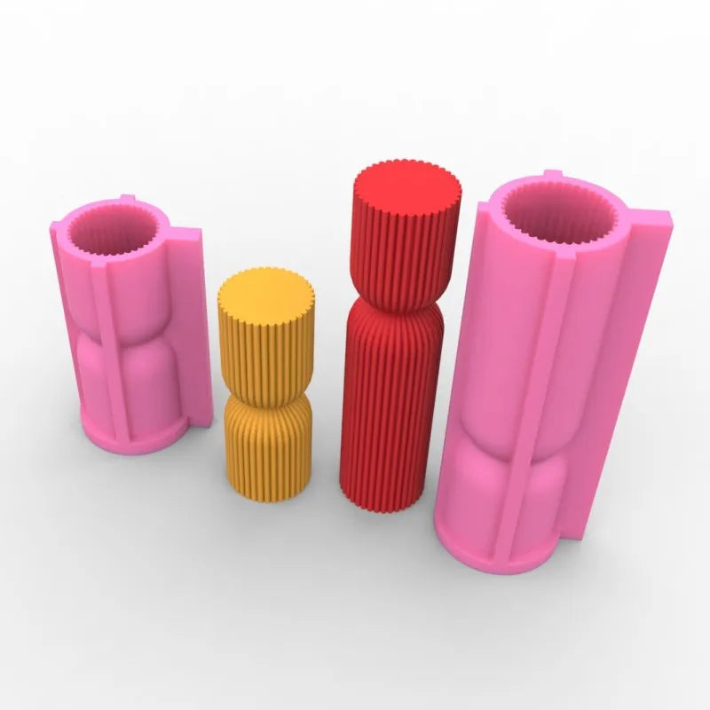 Roman Striped Cylindrical Candle