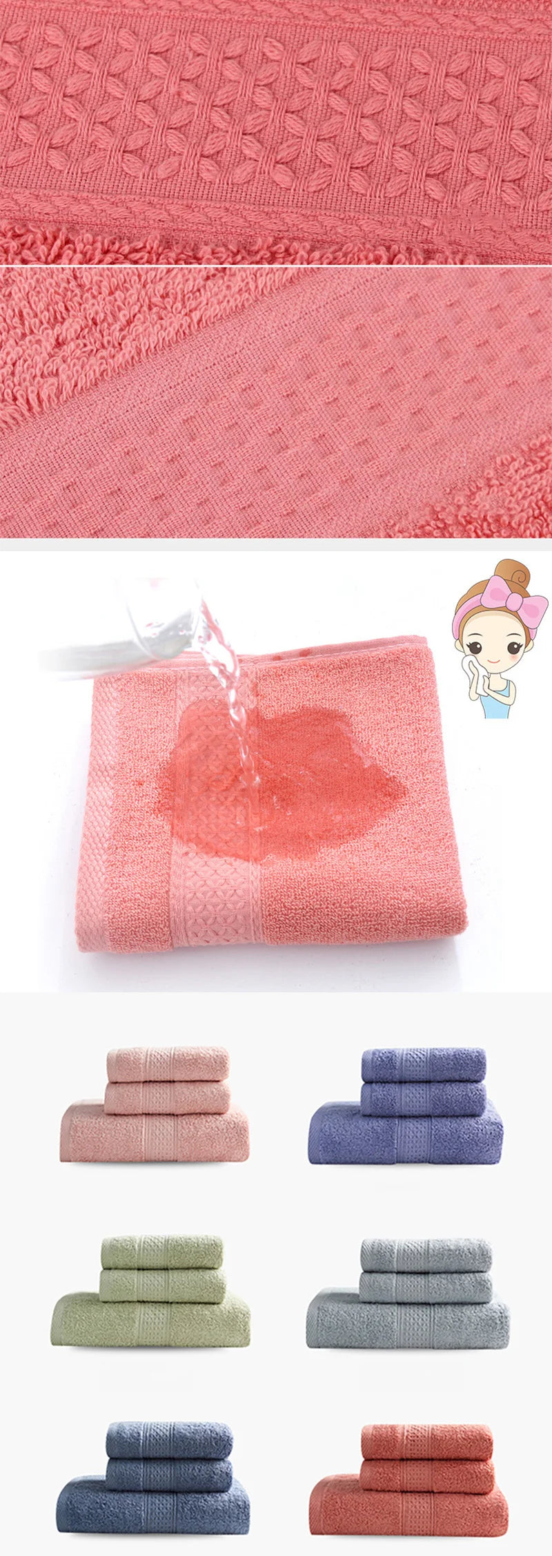 High quality pure cotton thick adult towels