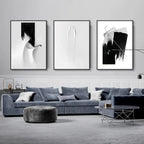 Nordic Modern Style Poster White Paint Scratches Wall Art