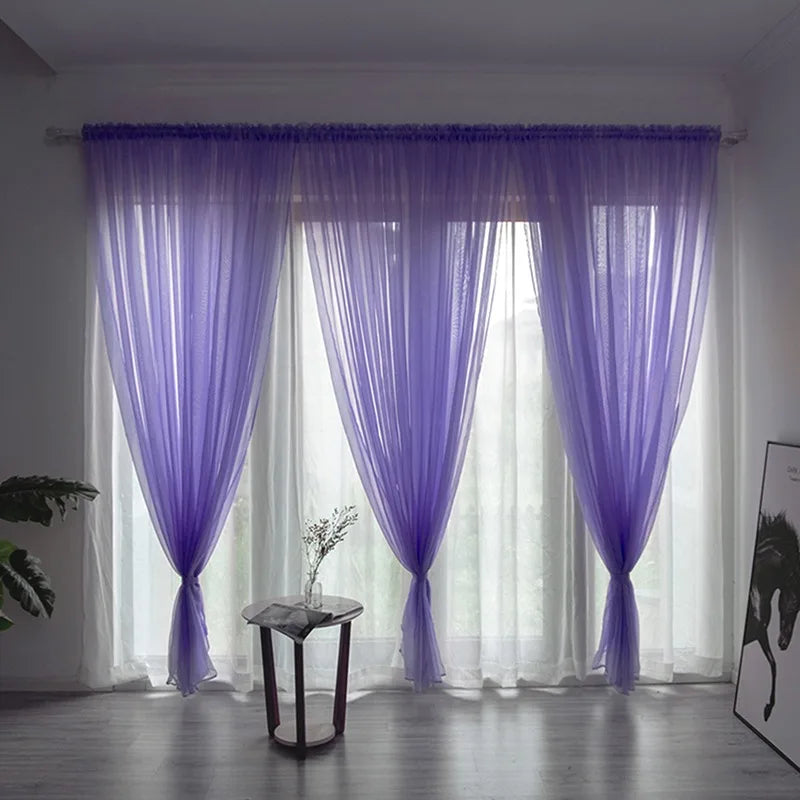 Solid Color Sheer Curtain