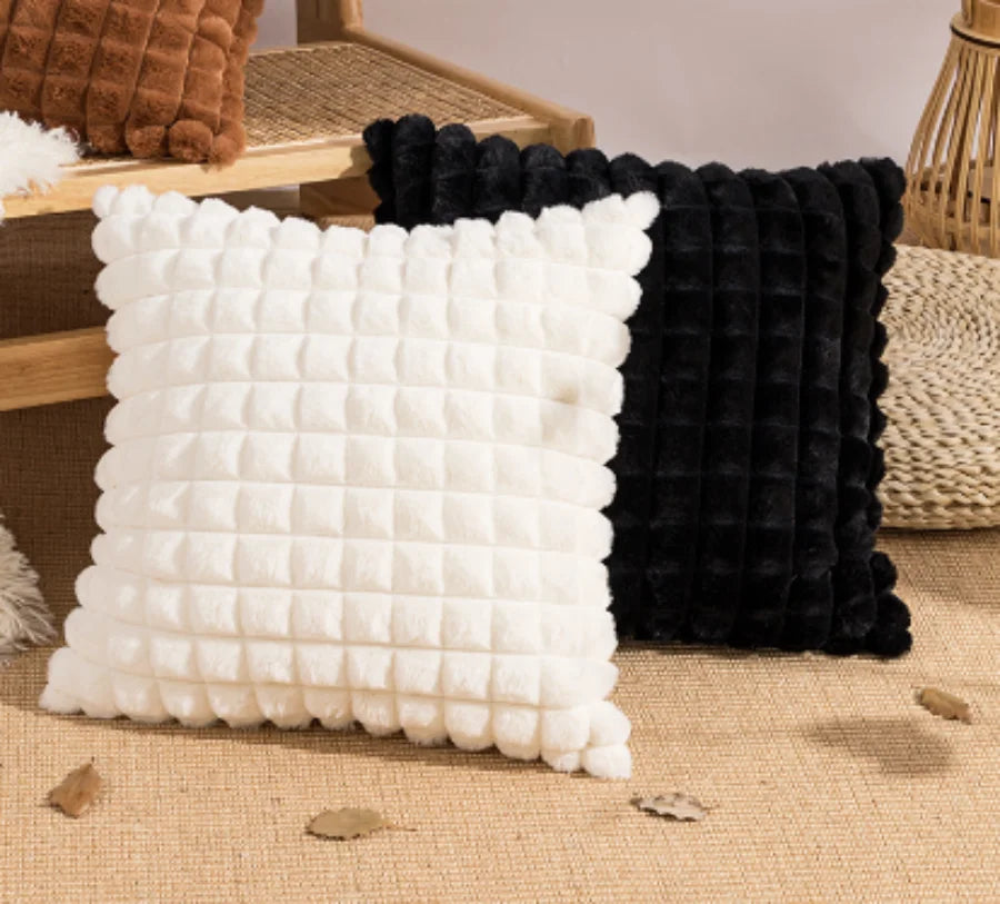 Faux Rabbit Fur Cushion Cover