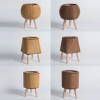 Vintage Planters Imitation Rattan Flower Stand