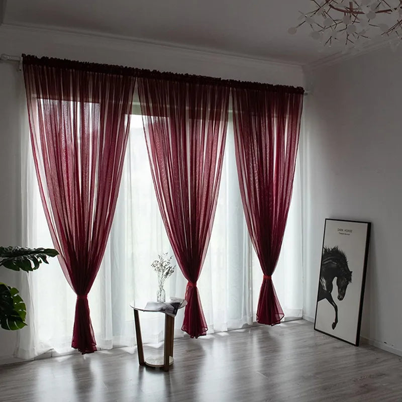 Solid Color Sheer Curtain