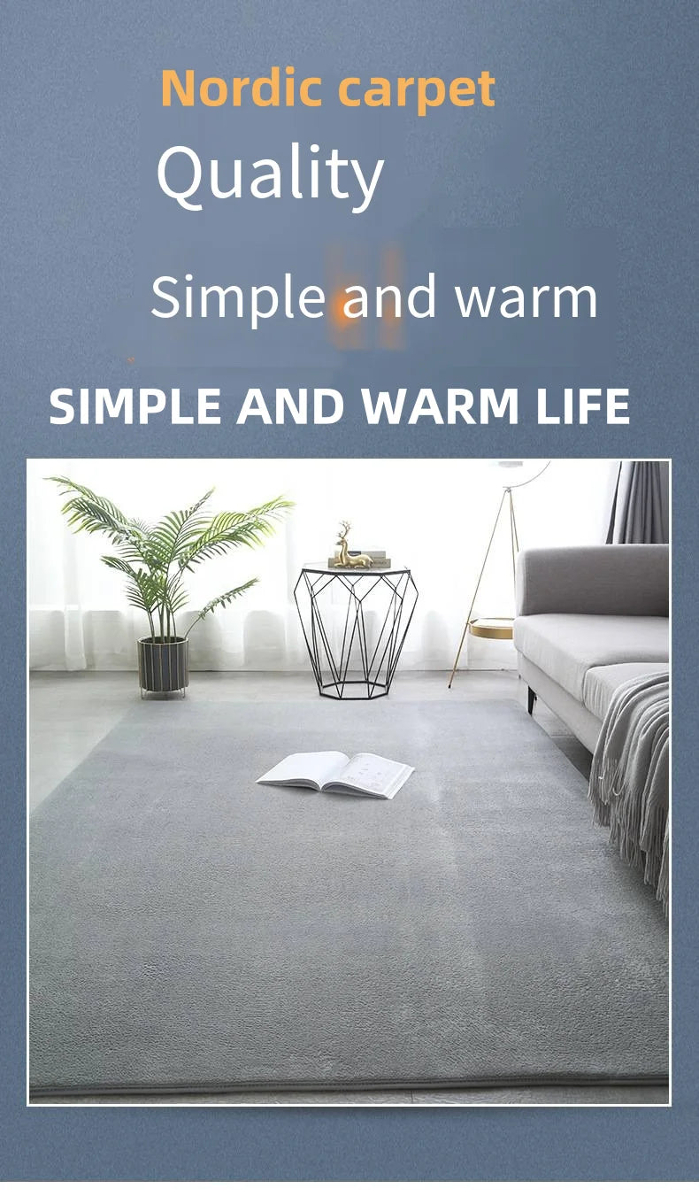 Coral Velvet Living Room Rug