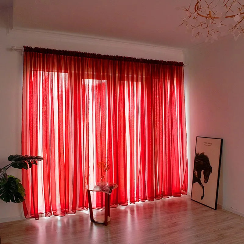 Solid Color Sheer Curtain