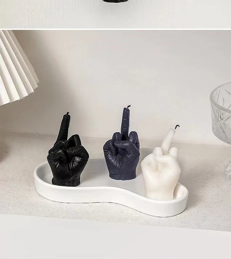 Middle Finger Shaped Gesture Scented Candles