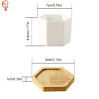 Mini White Hexagon Flower Pot