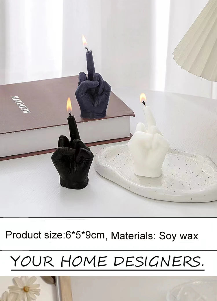 Middle Finger Shaped Gesture Scented Candles