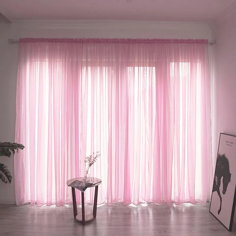 Solid Color Sheer Curtain