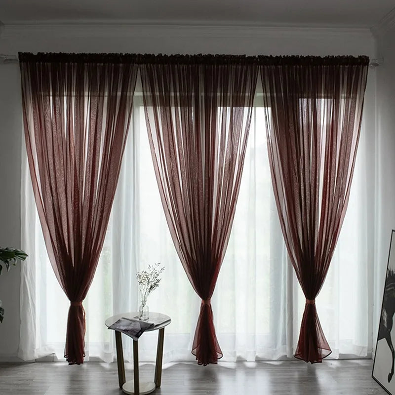 Solid Color Sheer Curtain