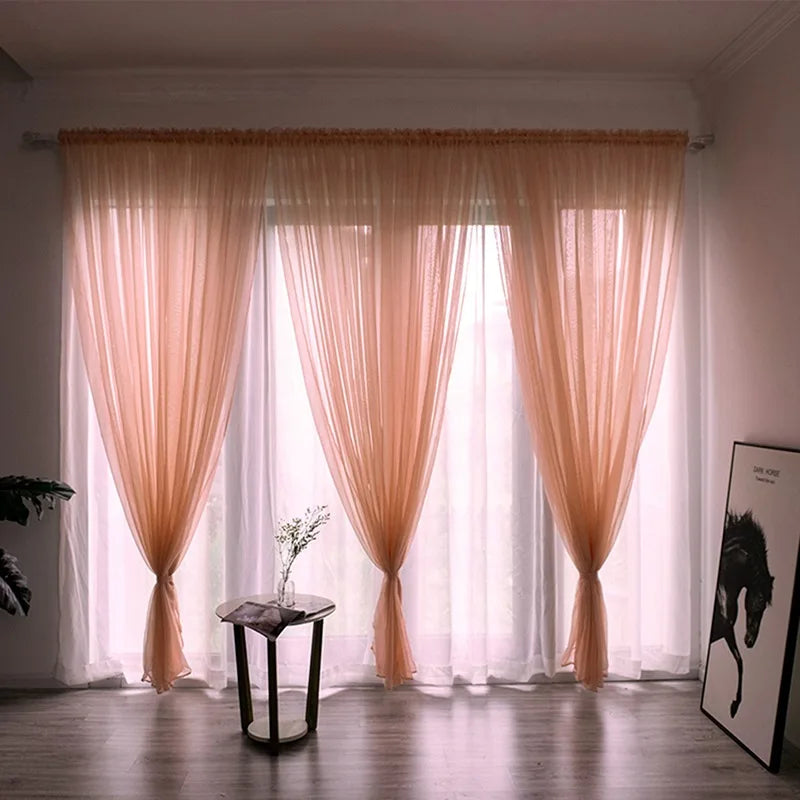 Solid Color Sheer Curtain