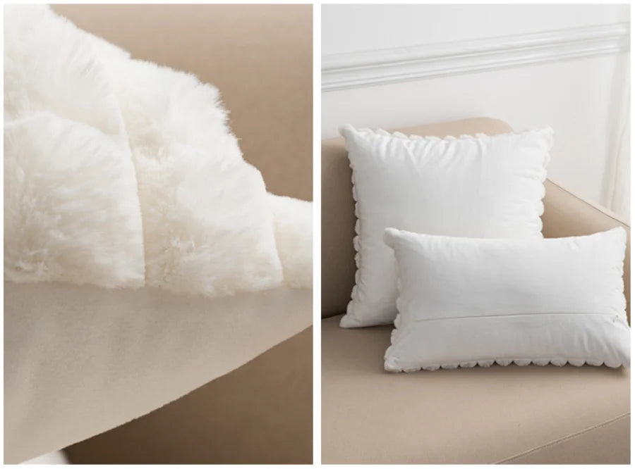 Faux Rabbit Fur Cushion Cover